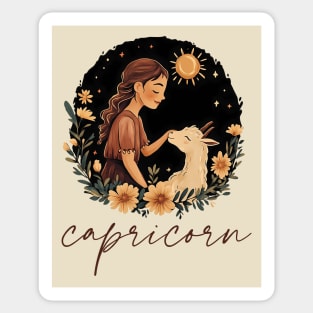♑ Ambitious & Wise | Minimalist Capricorn Zodiac Art Sticker